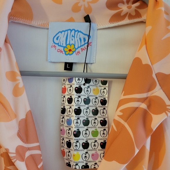 Omighty Hibiscus Collared Dress Size Large NWT - Picture 4 of 5